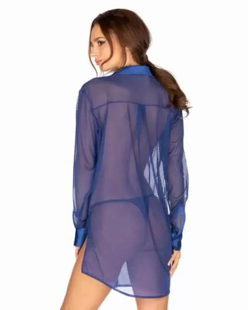 Прозрачна синя секси рокличка